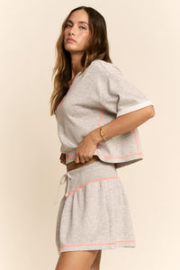 Soft Knit V-Neck Top & Skort Set