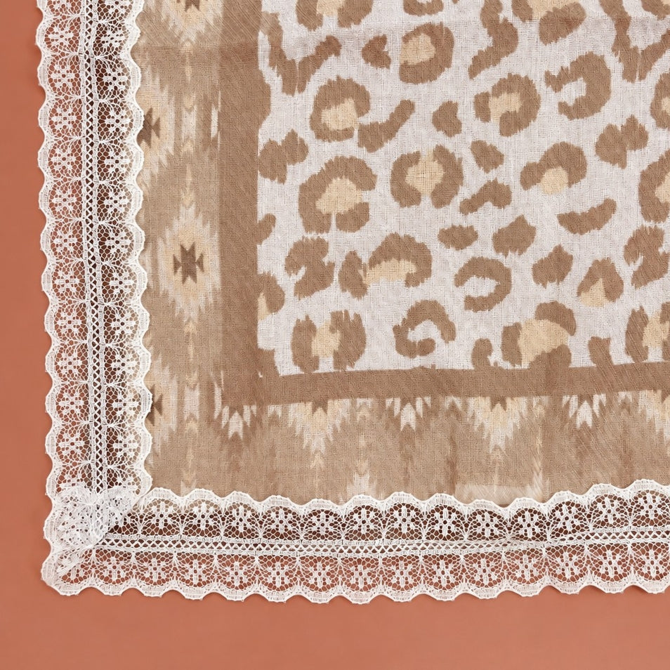 Lace Trim Square Scarf