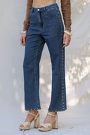 Studded High-Waisted Jeans