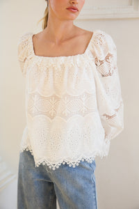 Lace Square Neck Blouse