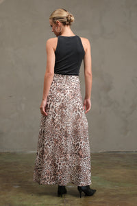 Asymmetrical Hem Leopard Skirt