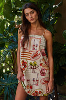 Picnic Print Sleeveless Mini Dress