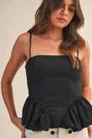 Eyelet Peplum Tank