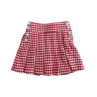 Houndstooth Pleated Skirt