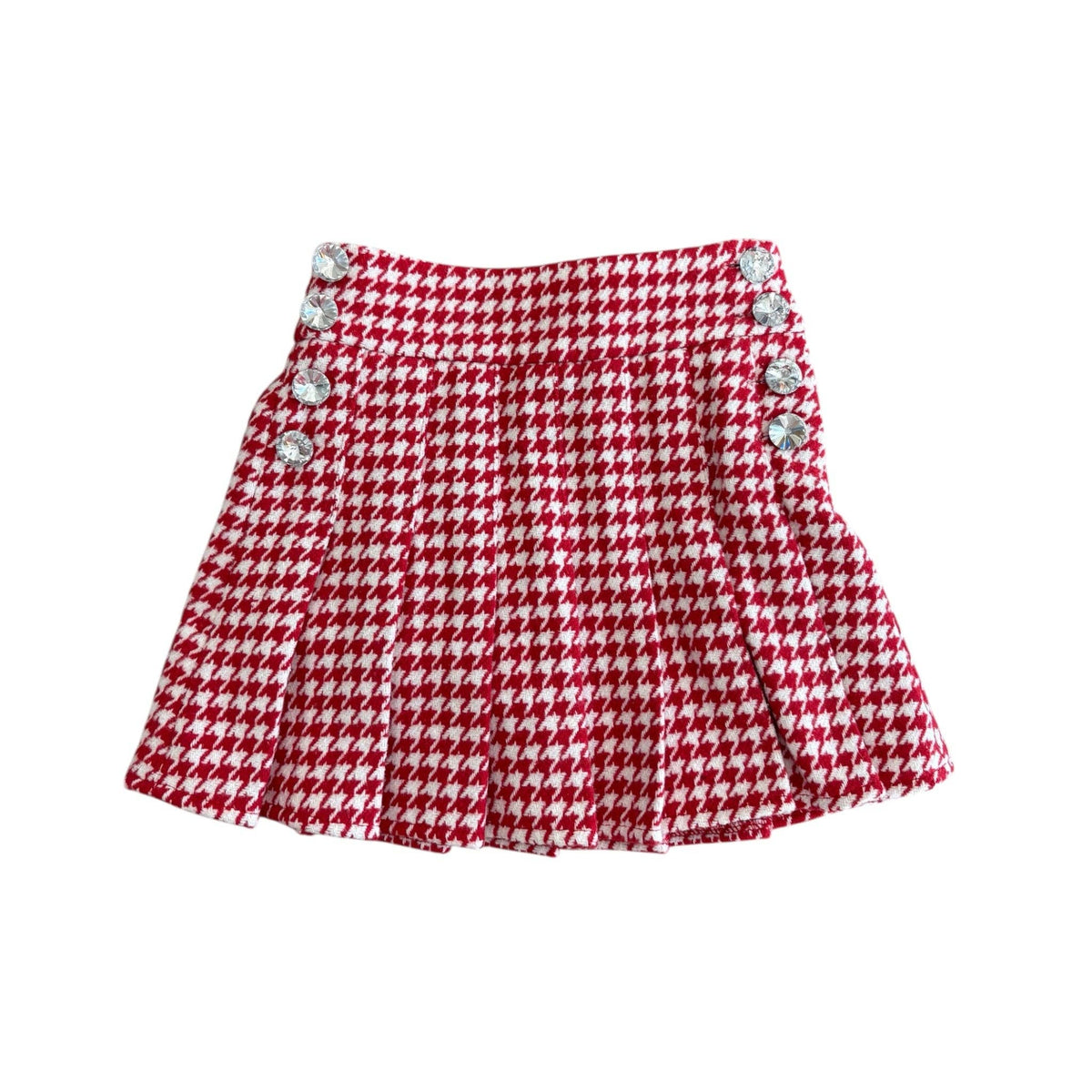 Houndstooth Pleated Skirt