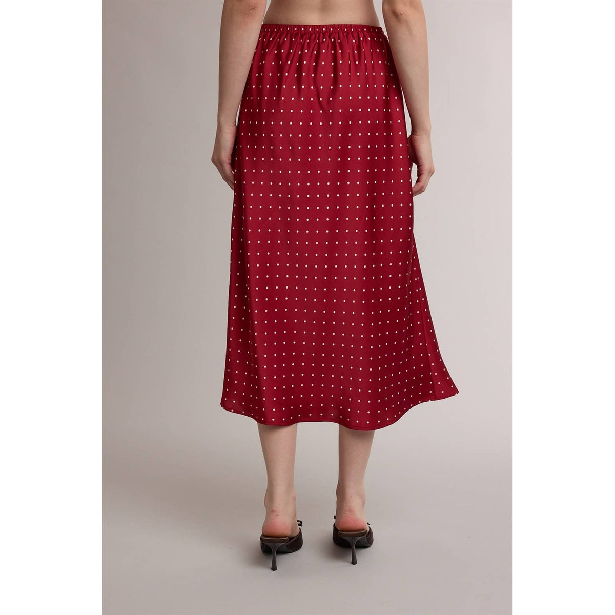 Red Polka Dot Midi Skirt