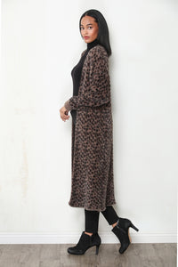 Longline Cheetah Cardigan