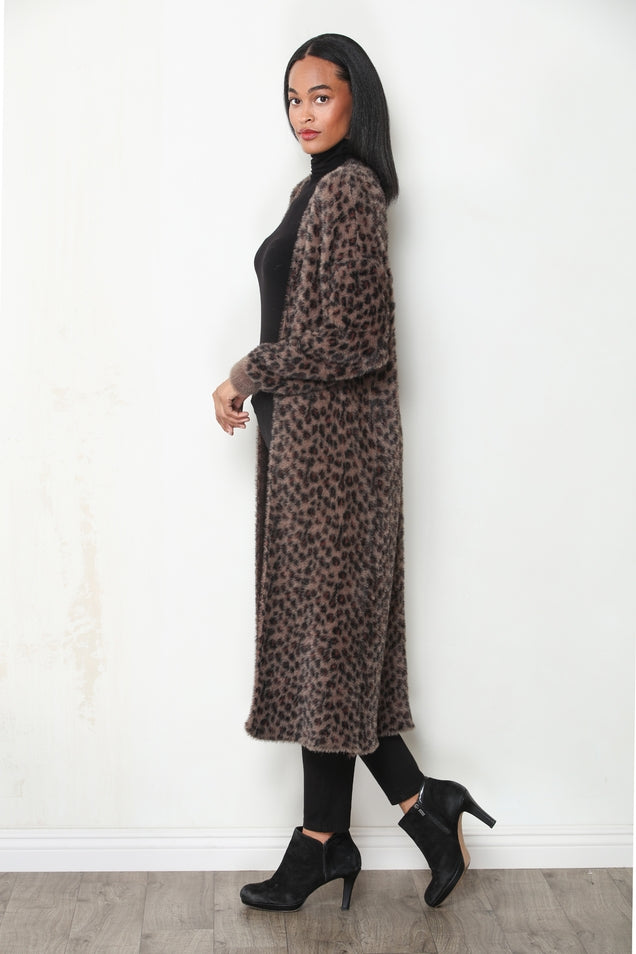 Longline Cheetah Cardigan