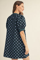 Puff Sleeve Polka Dot Mini Dress
