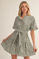 Leopard Ruffle Tie Dress