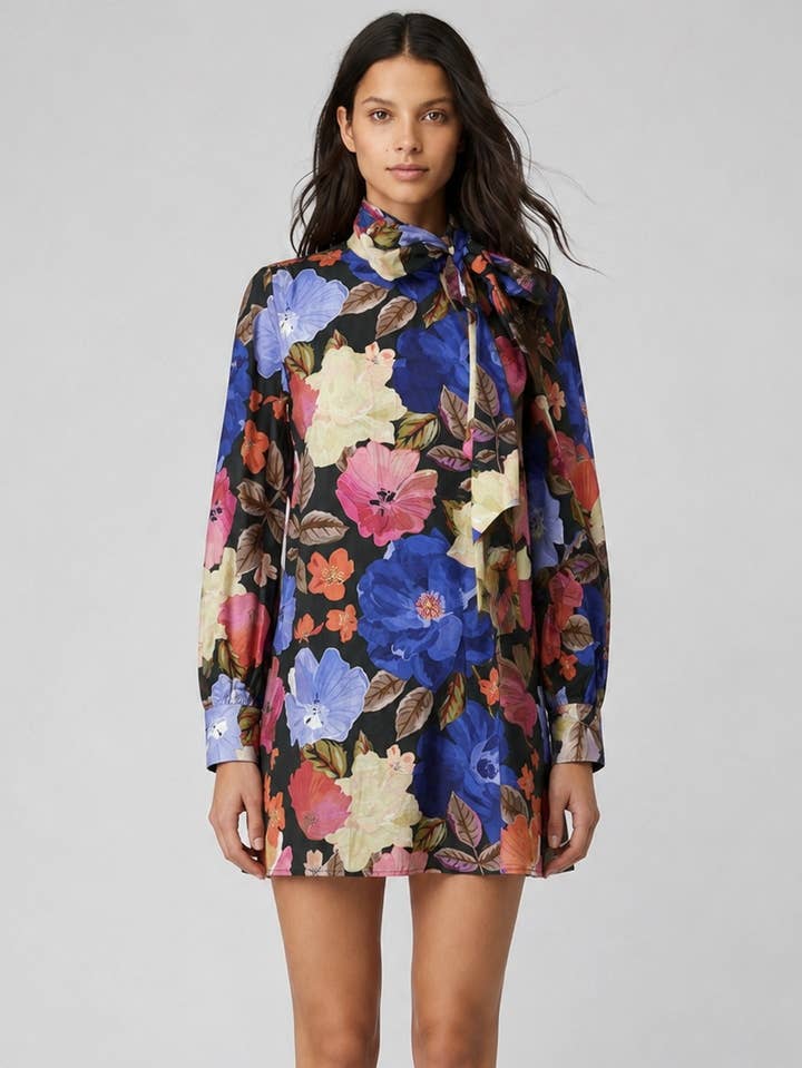 Night Blossom Long Sleeve Dress