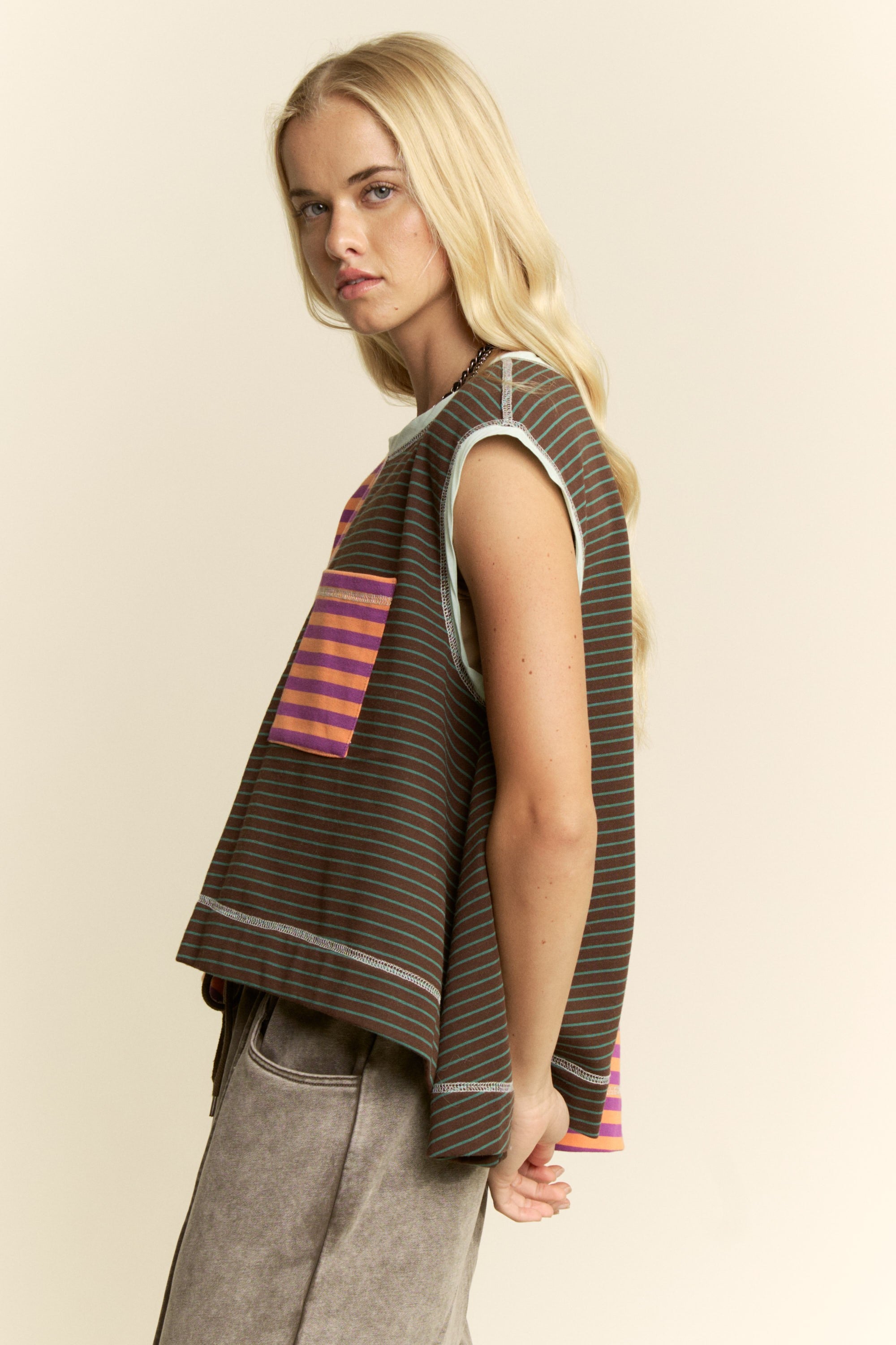 Striped Colorblocked Tank