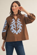Baroque Applique Detail Top
