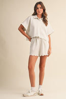 Scallop Collared Top & Short Set