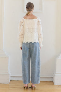 Lace Square Neck Blouse
