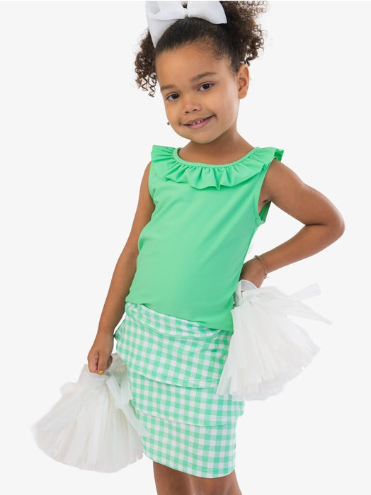 Gingham Tiered Active Skort