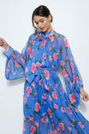 Floral Pleated Maxi Dress
