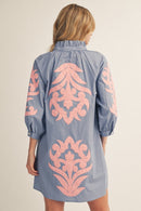 Floral Applique Shift Dress