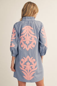 Floral Applique Shift Dress