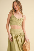 Ruched Top & Skirt Set