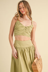 Ruched Top & Skirt Set