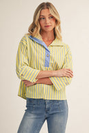 Collared Striped Top