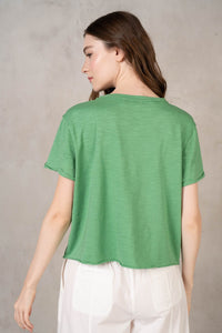Green Cotton Slub Tee