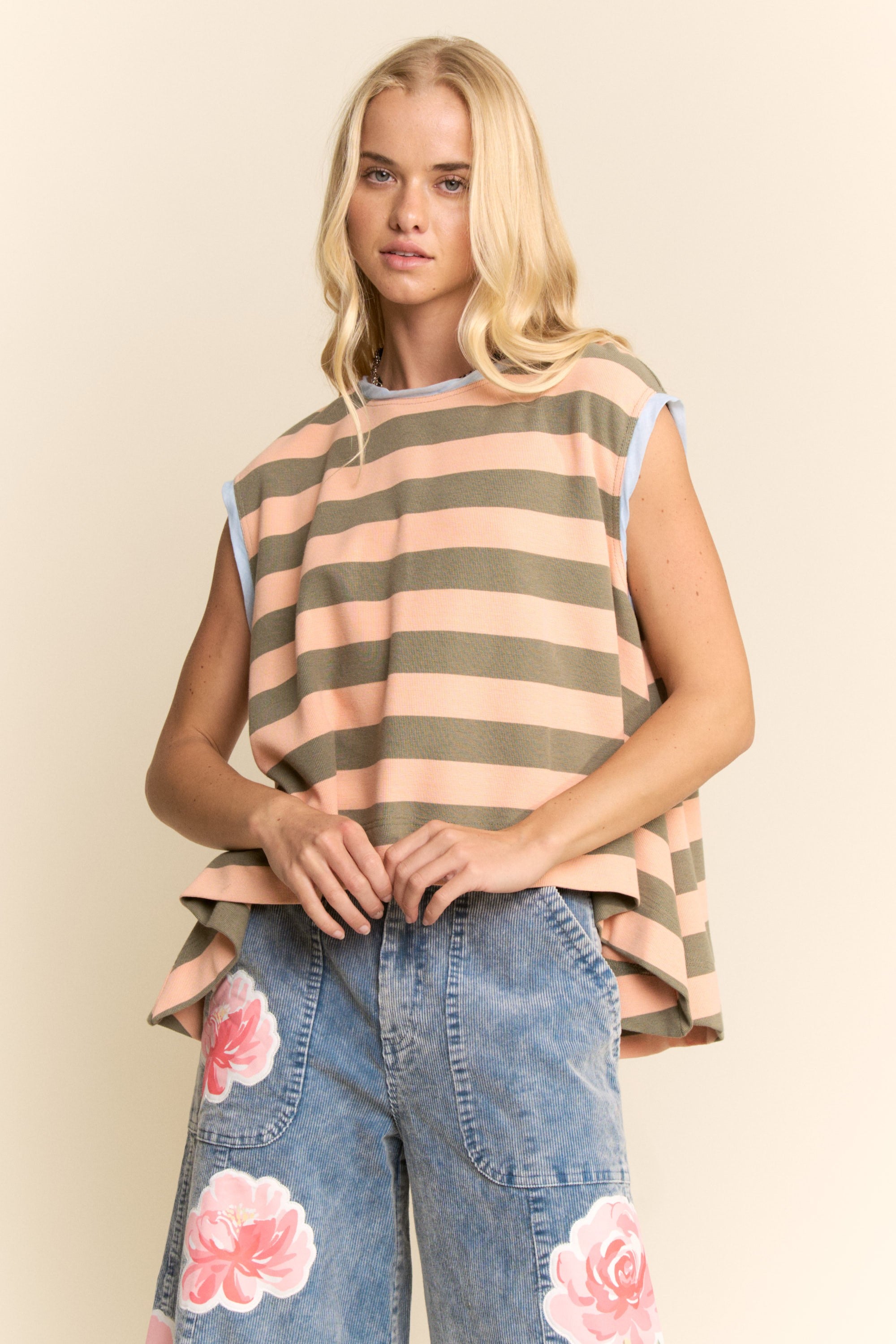 Striped Flare Tank