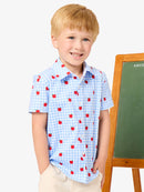 Apple Gingham Short Sleeve Button Down Shirt