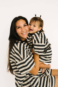 Midnight Stripe Slouchy Set