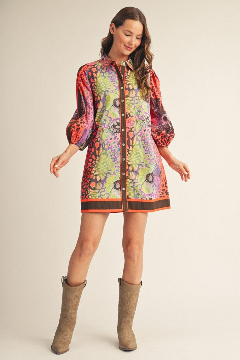 Leopard Floral Dress