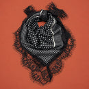 Lace Trim Square Scarf