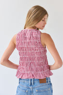 Smocked Gingham Top