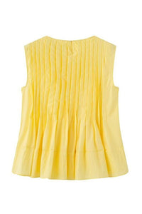 Yellow Pleated Top