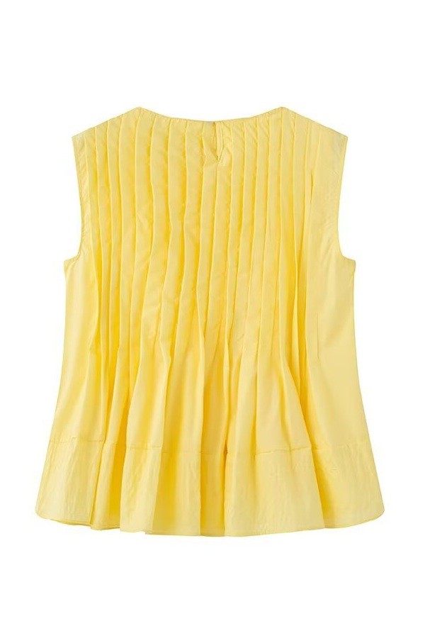 Yellow Pleated Top