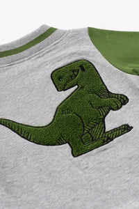 Dinosaur Embroidered Bomber Jacket