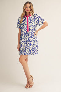 Abstract Print Shift Dress