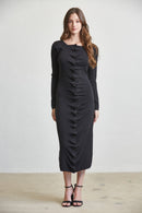 Ruffled Button Up Midi Dress
