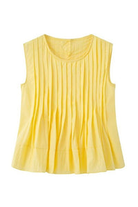 Yellow Pleated Top
