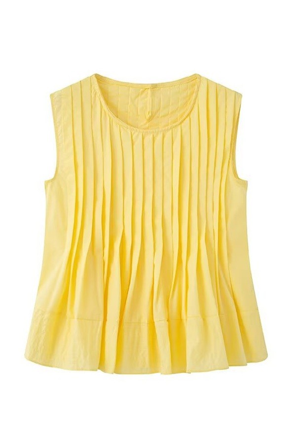 Yellow Pleated Top
