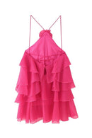 Tiered Rosette Mini Dress