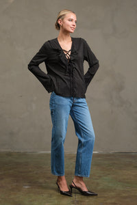 Crinkle Ruffle Blouse