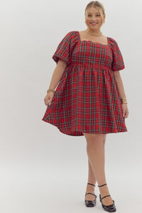 Plaid Babydoll Dress