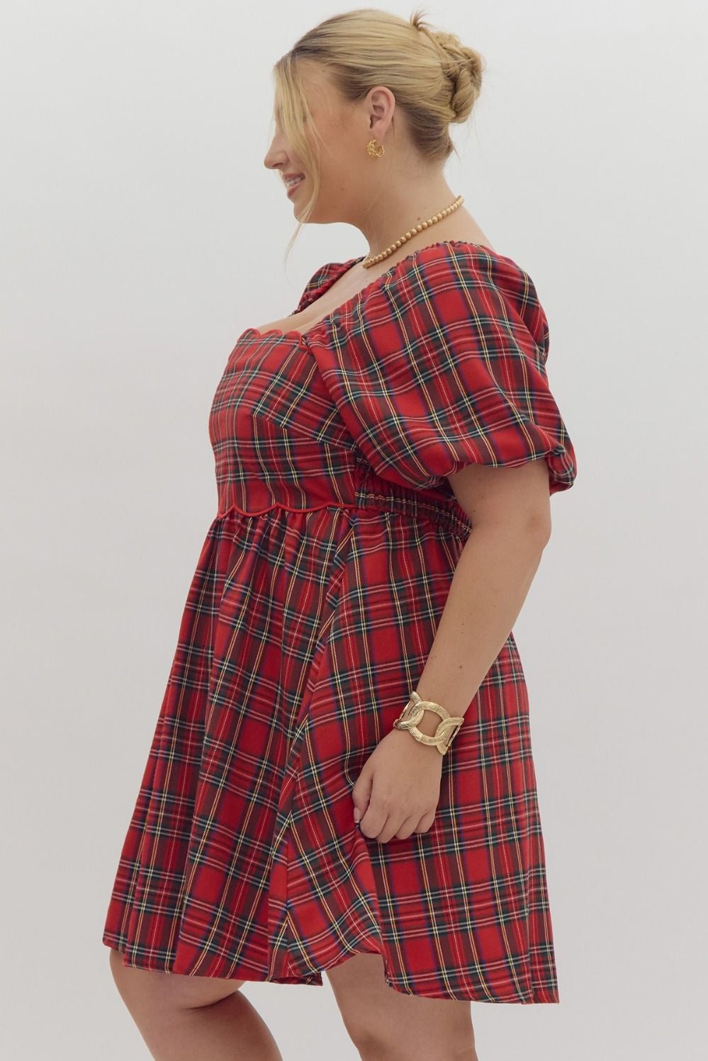 Plaid Babydoll Dress