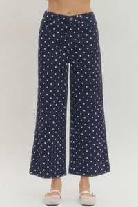 Navy Polka Dot Pants