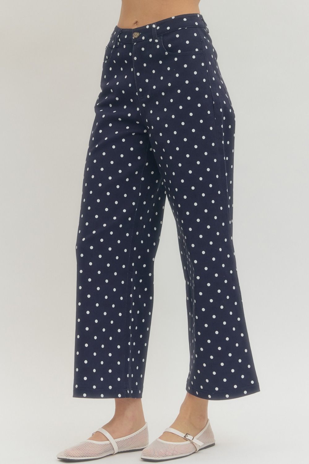 Navy Polka Dot Pants