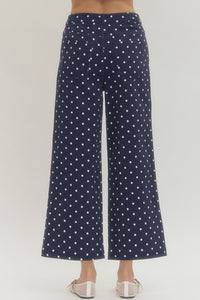 Navy Polka Dot Pants