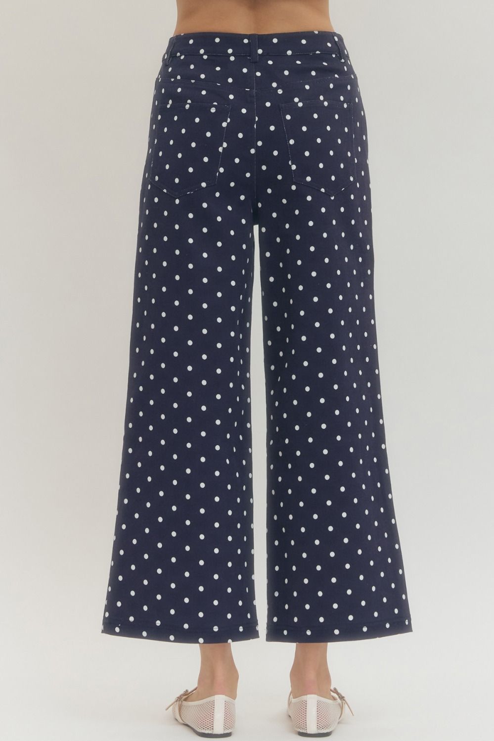 Navy Polka Dot Pants