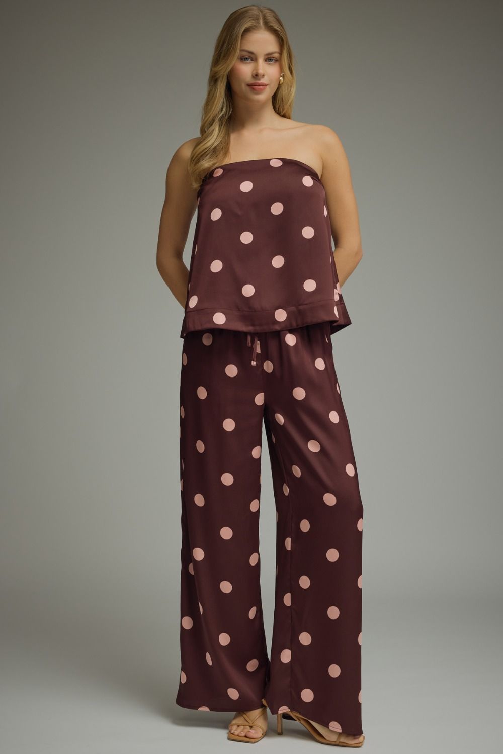 Satin Polka Dot Tube Top