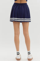 Pleated Varsity Striped Skort